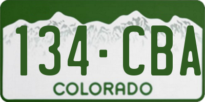 CO license plate 134CBA