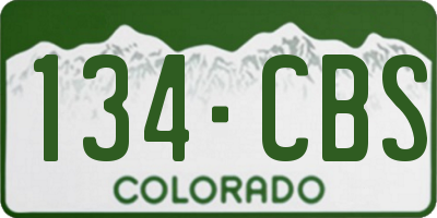 CO license plate 134CBS