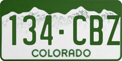 CO license plate 134CBZ