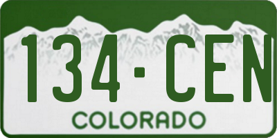 CO license plate 134CEN
