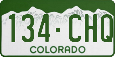 CO license plate 134CHQ