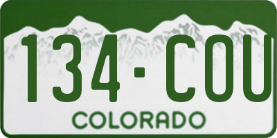 CO license plate 134COU
