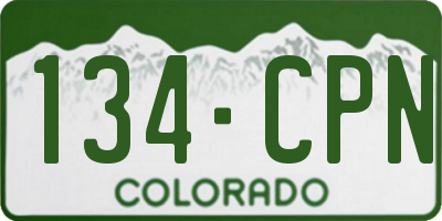 CO license plate 134CPN