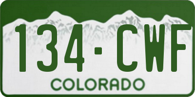 CO license plate 134CWF