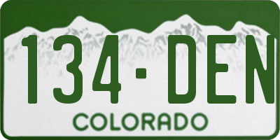 CO license plate 134DEN