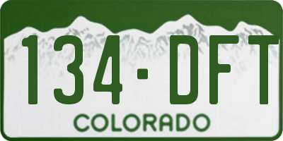 CO license plate 134DFT