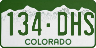 CO license plate 134DHS
