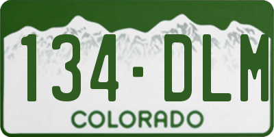 CO license plate 134DLM