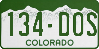 CO license plate 134DOS