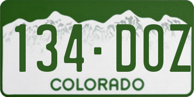 CO license plate 134DOZ