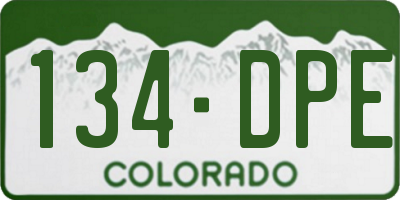 CO license plate 134DPE