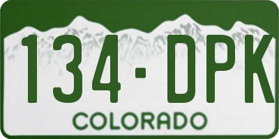 CO license plate 134DPK