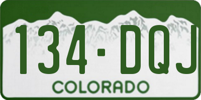 CO license plate 134DQJ
