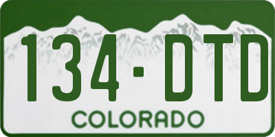 CO license plate 134DTD
