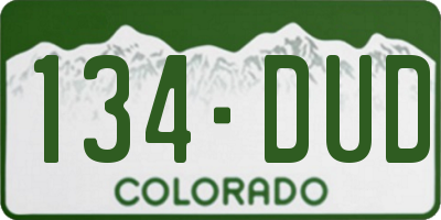 CO license plate 134DUD