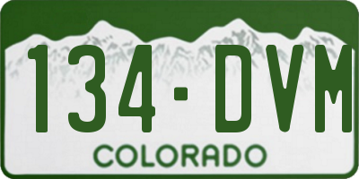 CO license plate 134DVM