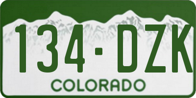 CO license plate 134DZK