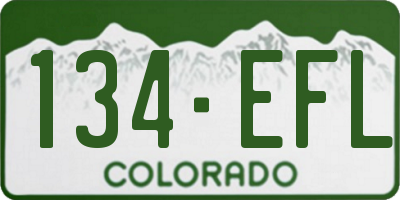 CO license plate 134EFL