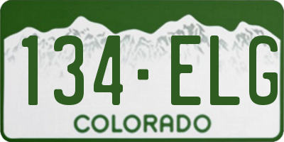 CO license plate 134ELG