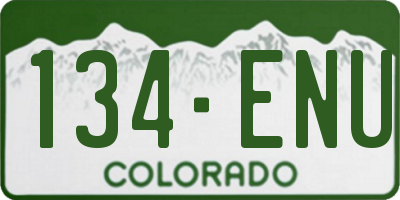 CO license plate 134ENU