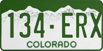 CO license plate 134ERX