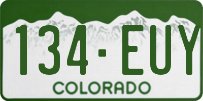 CO license plate 134EUY