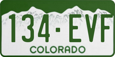 CO license plate 134EVF