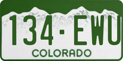 CO license plate 134EWU