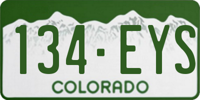 CO license plate 134EYS