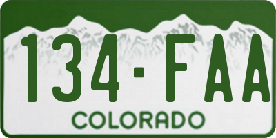 CO license plate 134FAA