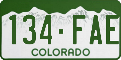 CO license plate 134FAE