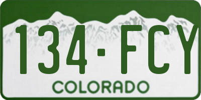 CO license plate 134FCY
