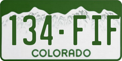 CO license plate 134FIF