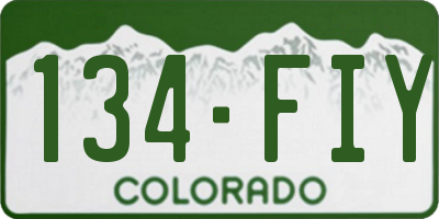 CO license plate 134FIY