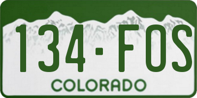 CO license plate 134FOS