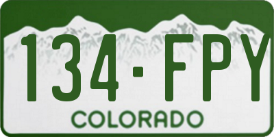 CO license plate 134FPY