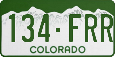 CO license plate 134FRR