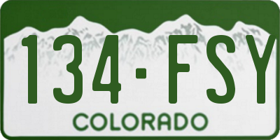 CO license plate 134FSY