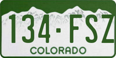 CO license plate 134FSZ