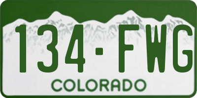 CO license plate 134FWG