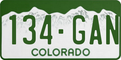 CO license plate 134GAN