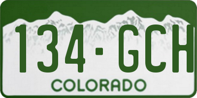 CO license plate 134GCH