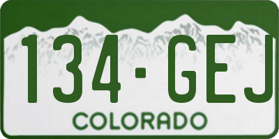 CO license plate 134GEJ