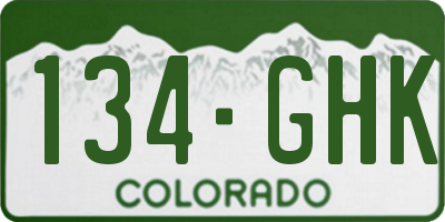 CO license plate 134GHK