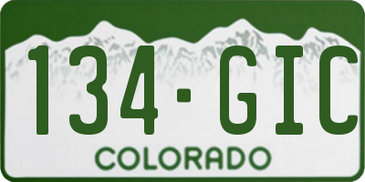 CO license plate 134GIC