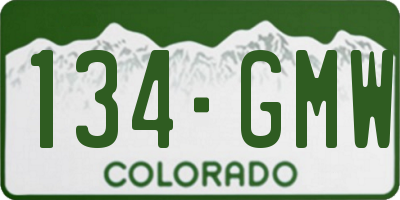 CO license plate 134GMW