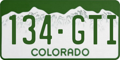 CO license plate 134GTI