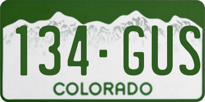CO license plate 134GUS