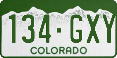 CO license plate 134GXY