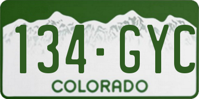 CO license plate 134GYC